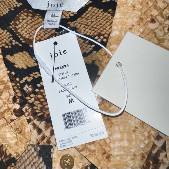 NWT! Joie animal print sleeveless button down top - Picture 4 of 6